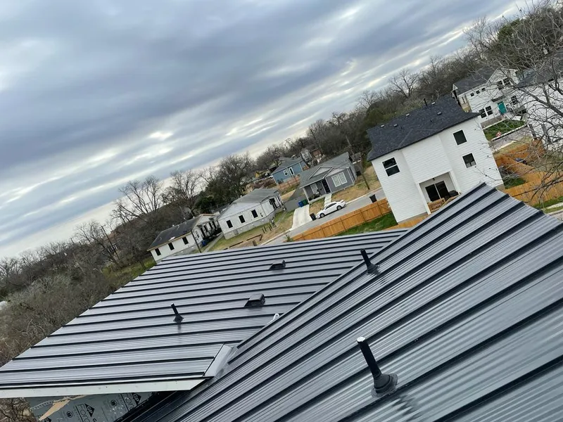 Standing seam metal roof panels with vents for Skylight Repair in Cherokee Village
